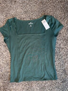Hollister Emerald Green Square-Neck Short Sleeve Top